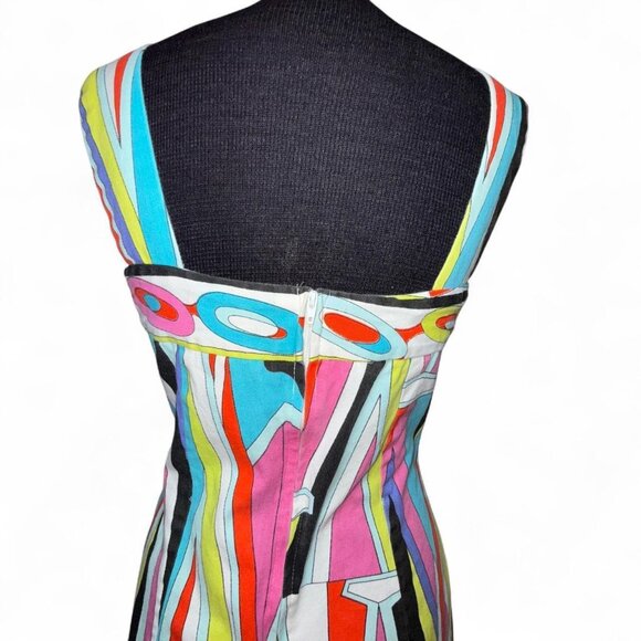 Vintage 90's Pucci Inspired Print Mini Dress Size M - Picture 4 of 7